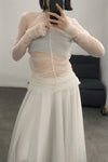 Marc Le Bihan 2590 Collection of Triple Tulle Silk Skirts Handmade in France MLB-2590-BAI White
